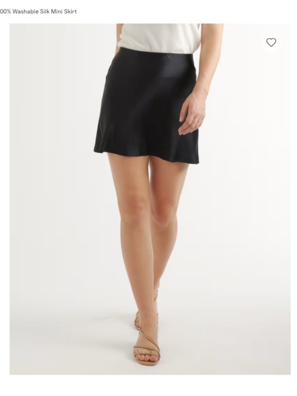 Quince Washable Silk Mini Skirt - Black Small
